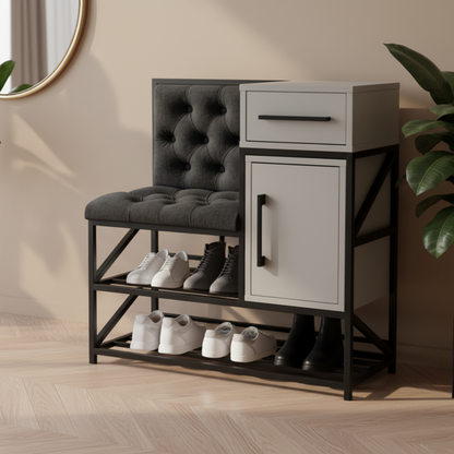 Iron black shoe bench - SRS37