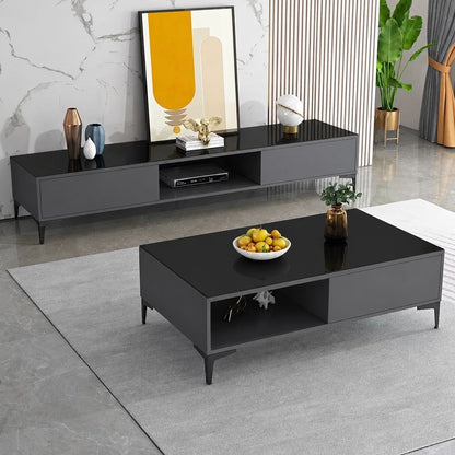 Living Room Set black & glass - TVCT44