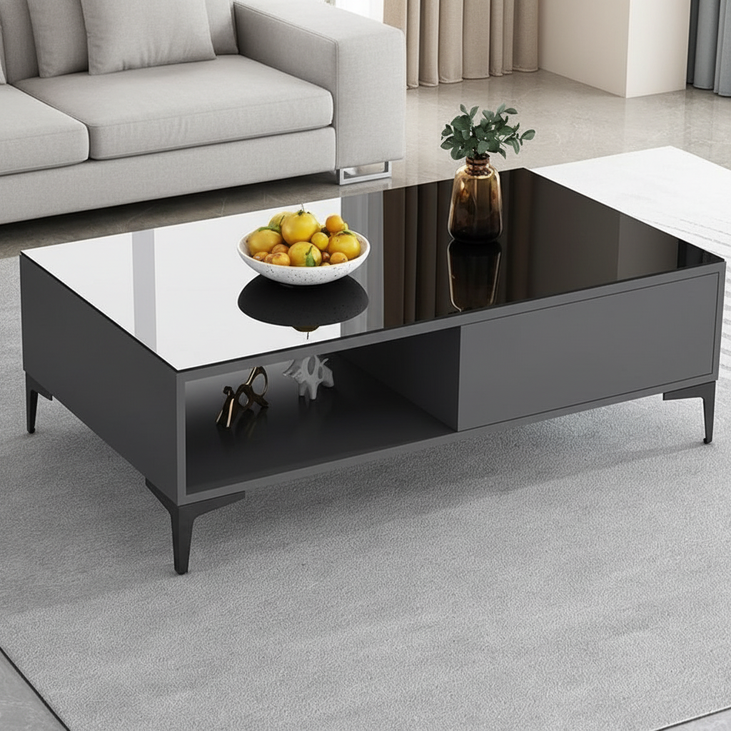 Living Room Set black & glass - TVCT44