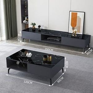Living Room Set black & glass - TVCT44