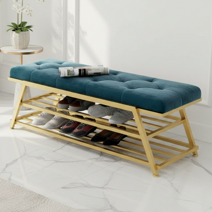 stainless steel gold shoe bench - SRS40