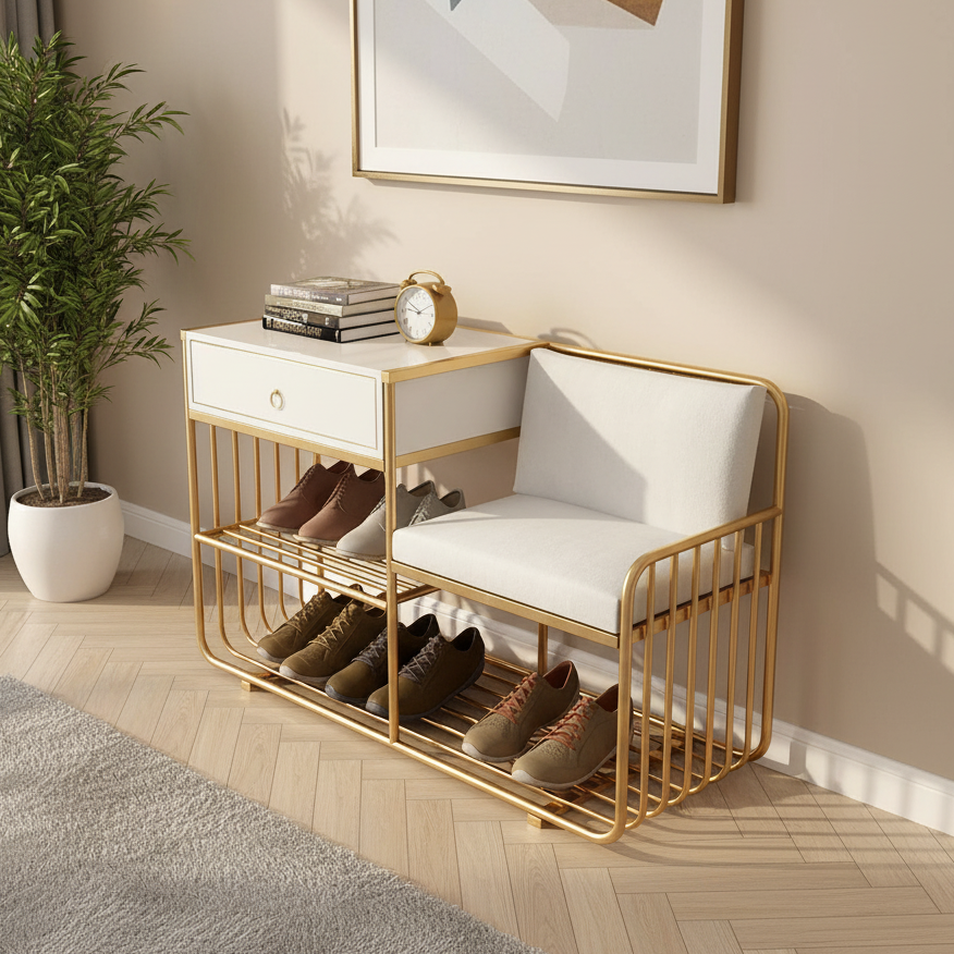 Iron gold shoe bench - SRS41