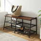 Steel shoe bench and MDF wood with 2 shelves 120x40x50 - SR6