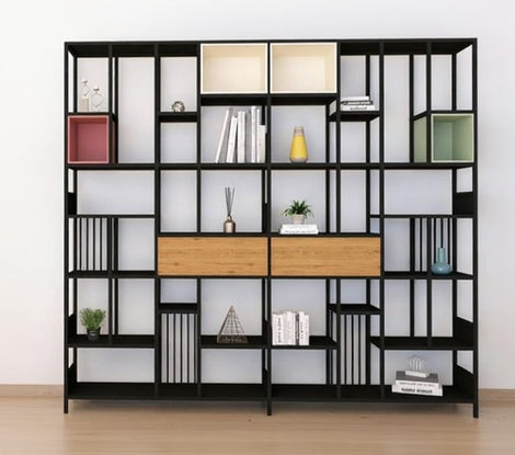 Iron and MDF wood Display unit 2 units - SW33