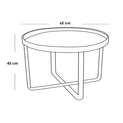 Steel and marble center coffee table 65×45 -AA8