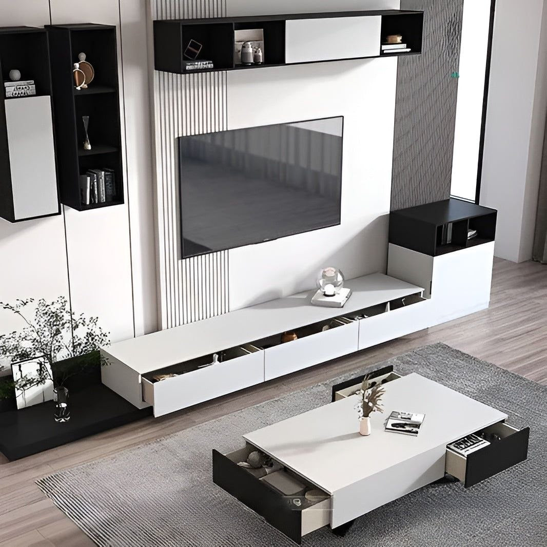 Living Room Set Black & White - 300 x 40 x 40 cm - TVCT20