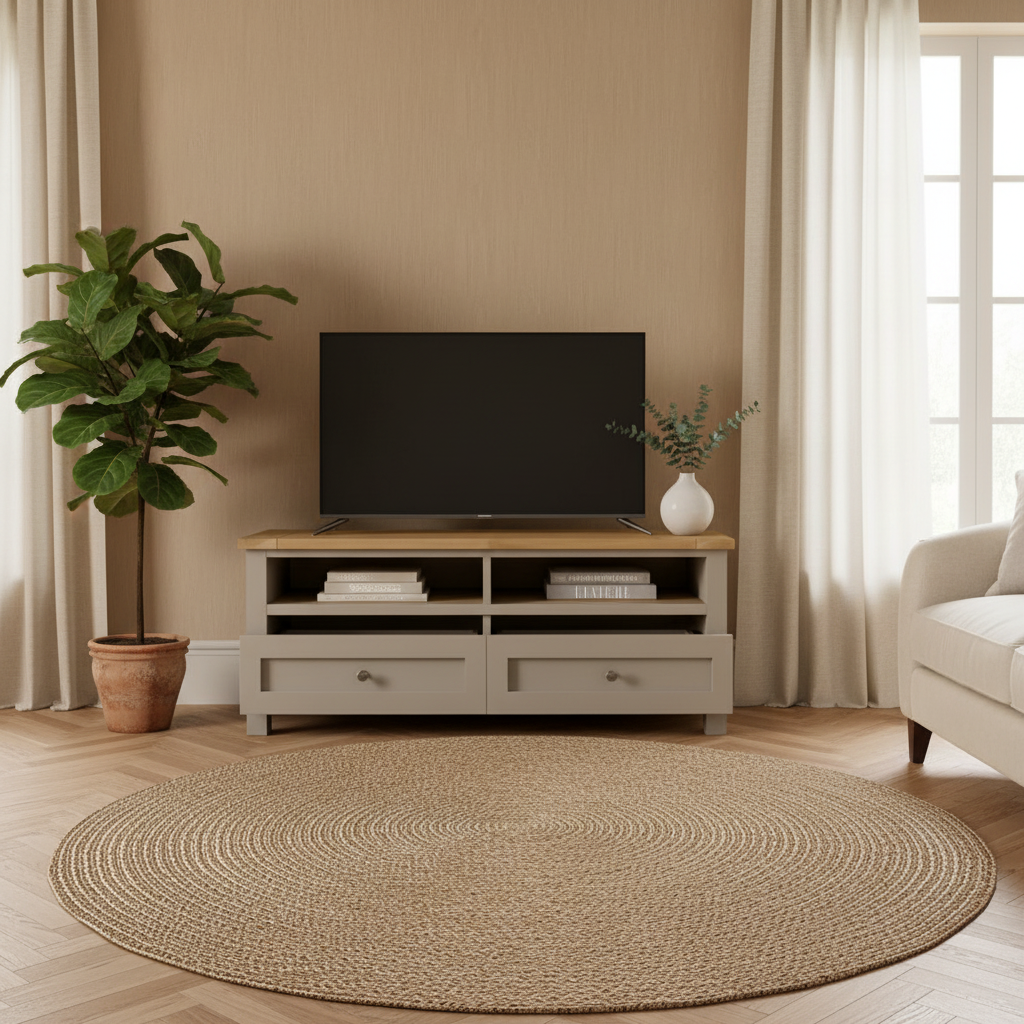 Tv Unit Wooden & Grey - 120 x 40 x 40 cm - TVUO5