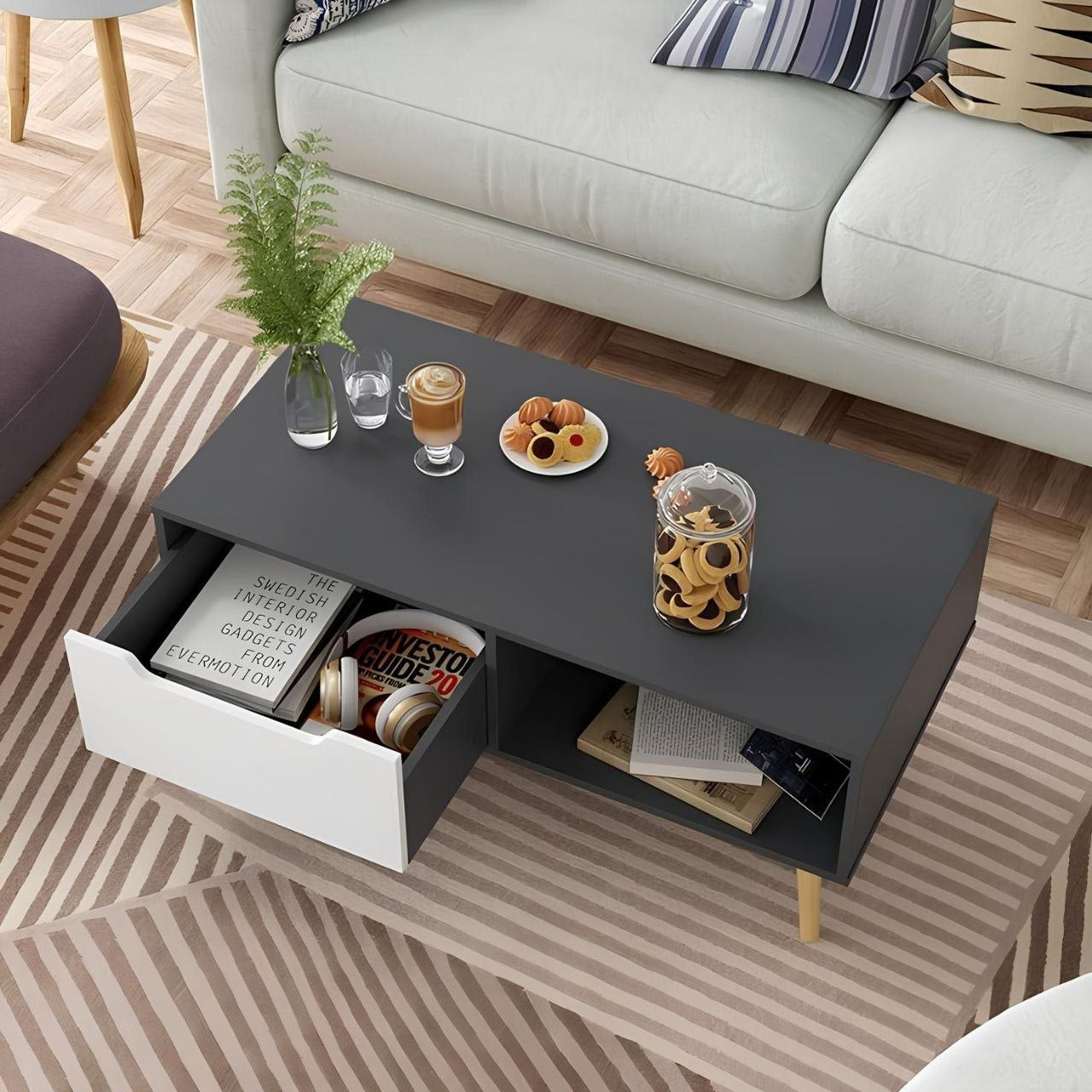 Table Unit Black & White - WCT40