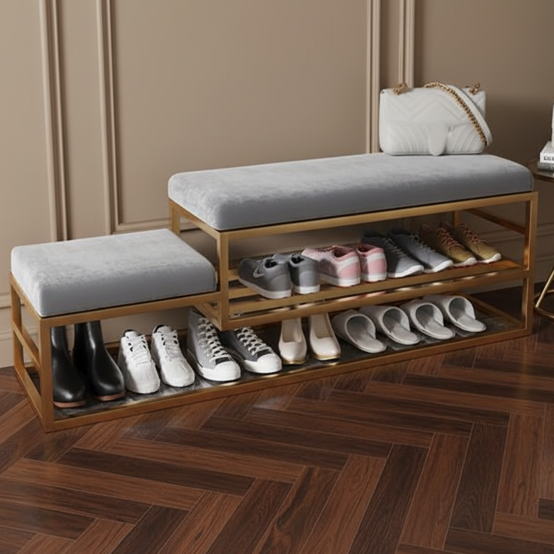 Iron gold shoe bench - SRS43