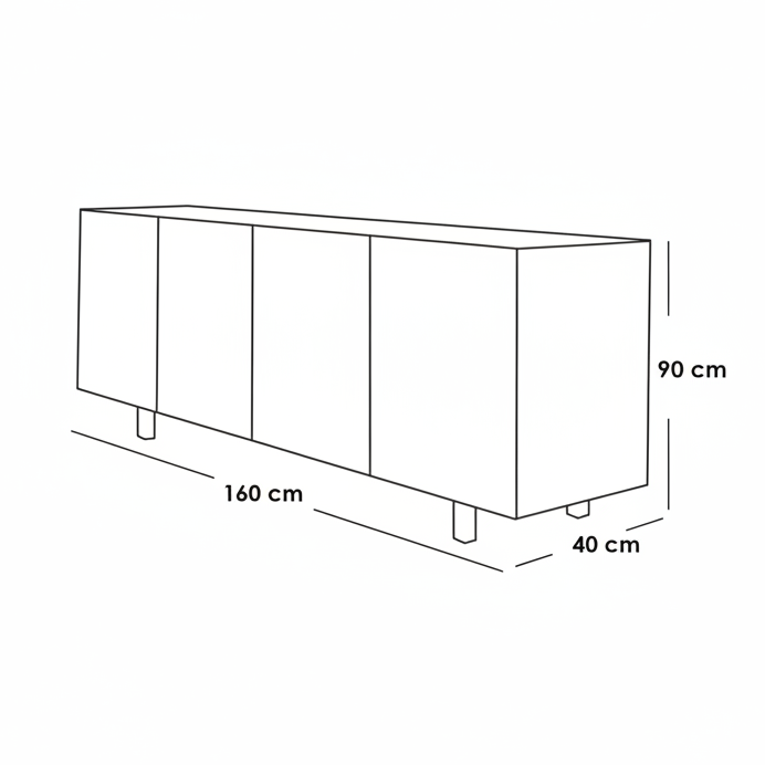 Buffet White and Beige - BUF36
