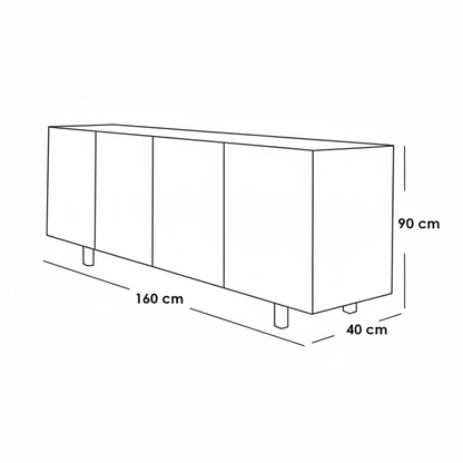 Buffet White and Beige - BUF36