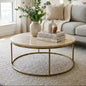 طاولة قهوة بوسط فولاذي وخشب MDF مقاس 80×40 - AA36