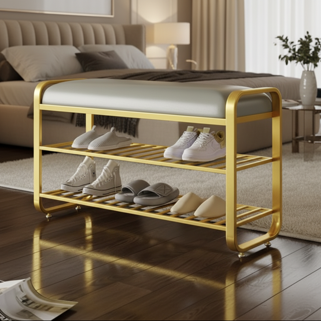 Iron gold shoe bench - SRS46