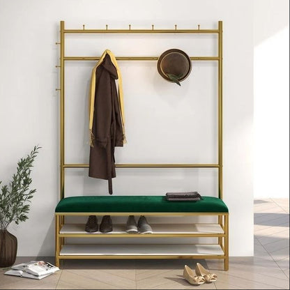 Iron gold shoe bench and clothes hanging - SRS47