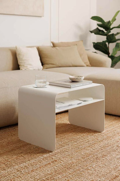 طاولة قهوة مع رف واحد بيج 75×50×45 - AA4