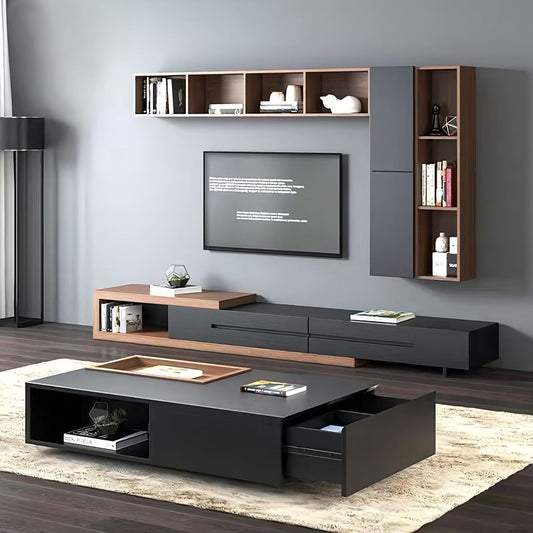 TV Unit and Coffee Table black and brown - TVCT12