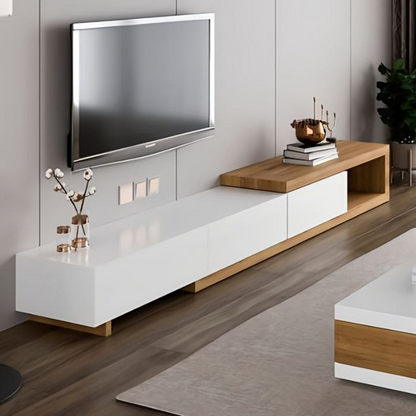 Living Room Set White & Wooden - 200 x 40 x 40 cm - TVCT16