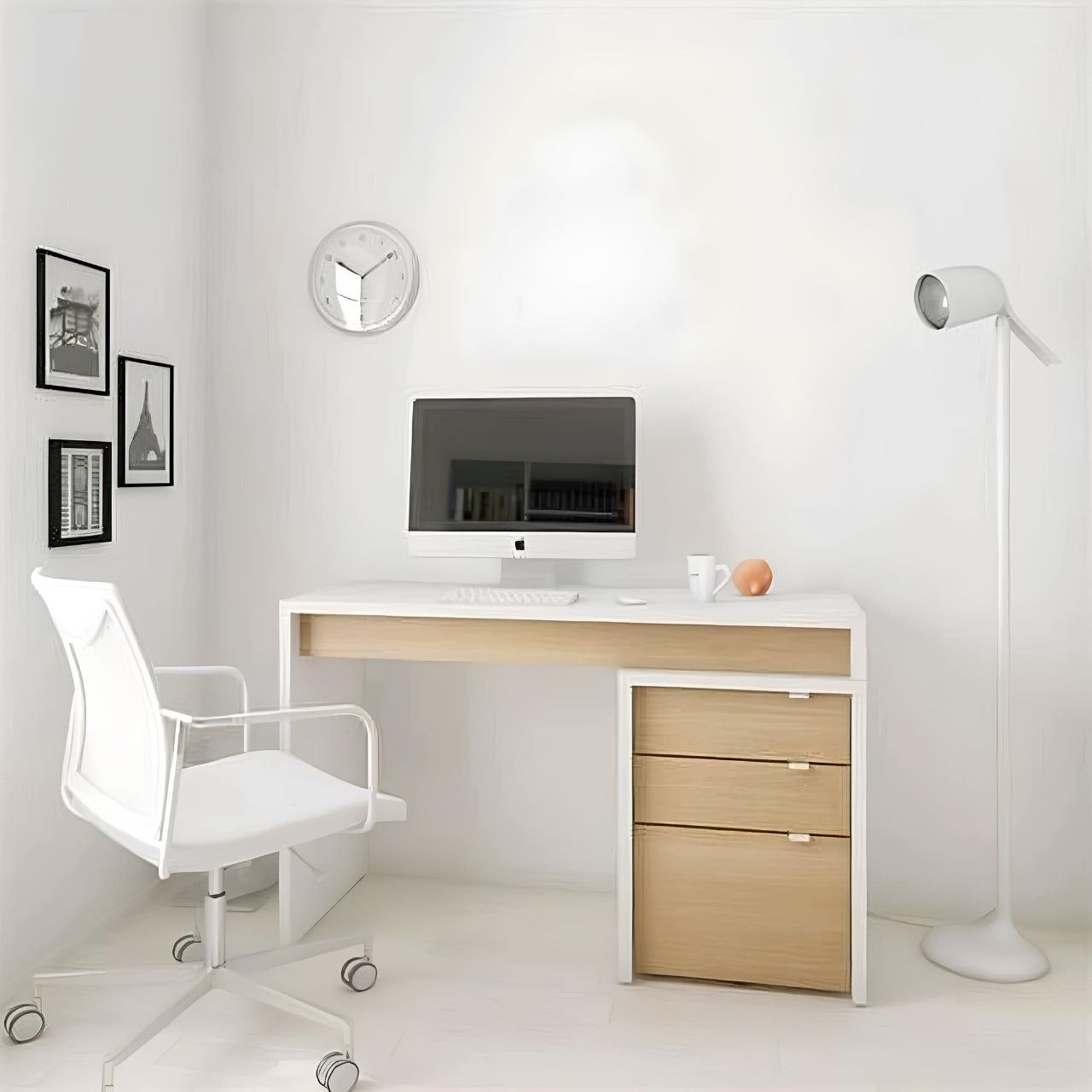 Desk Wooden & White - 120 x 50 x 75 cm - WDSK25