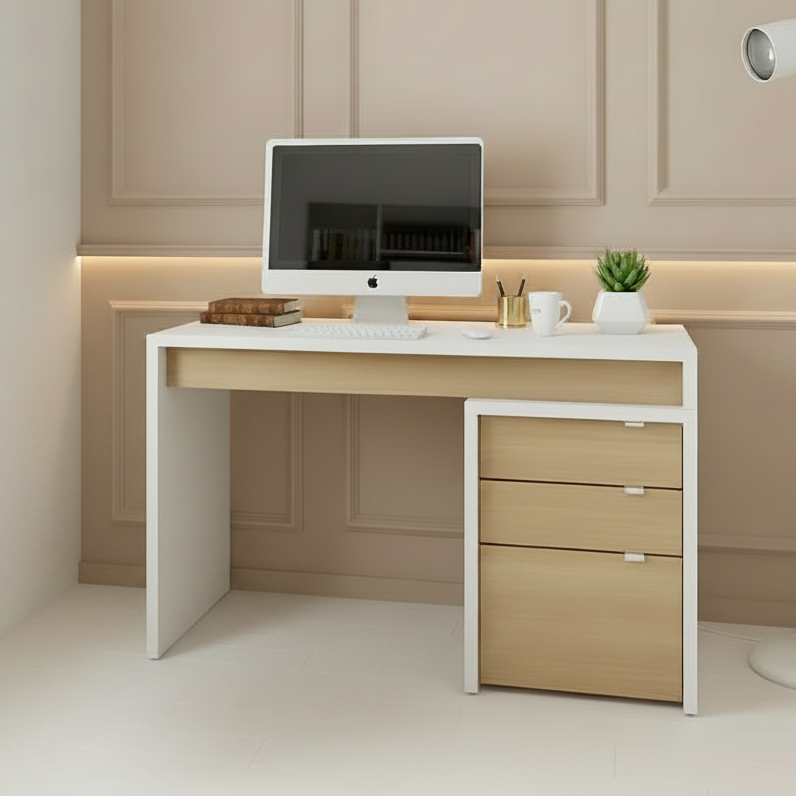 Desk Wooden & White - 120 x 50 x 75 cm - WDSK25