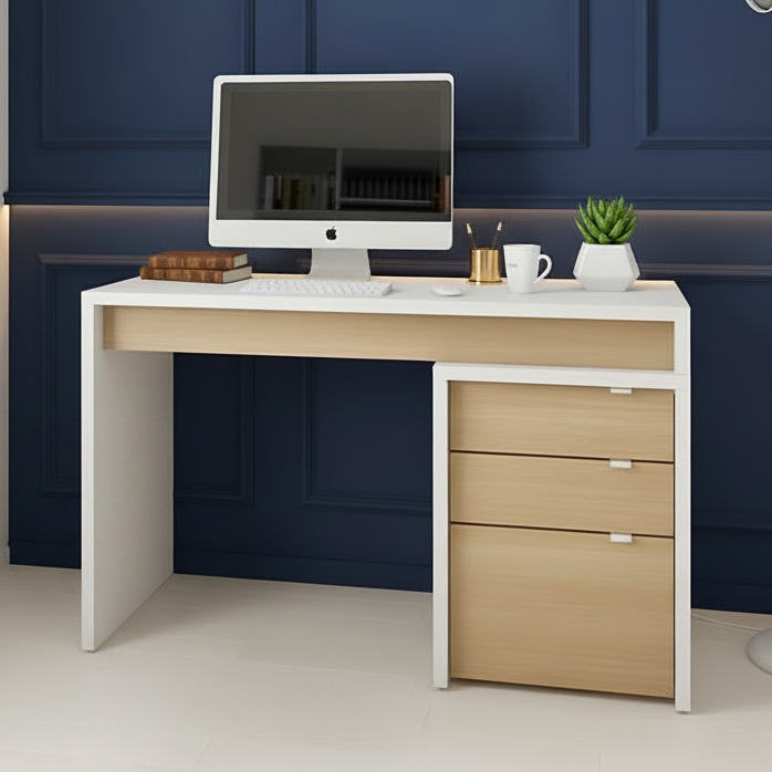 Desk Wooden & White - 120 x 50 x 75 cm - WDSK25
