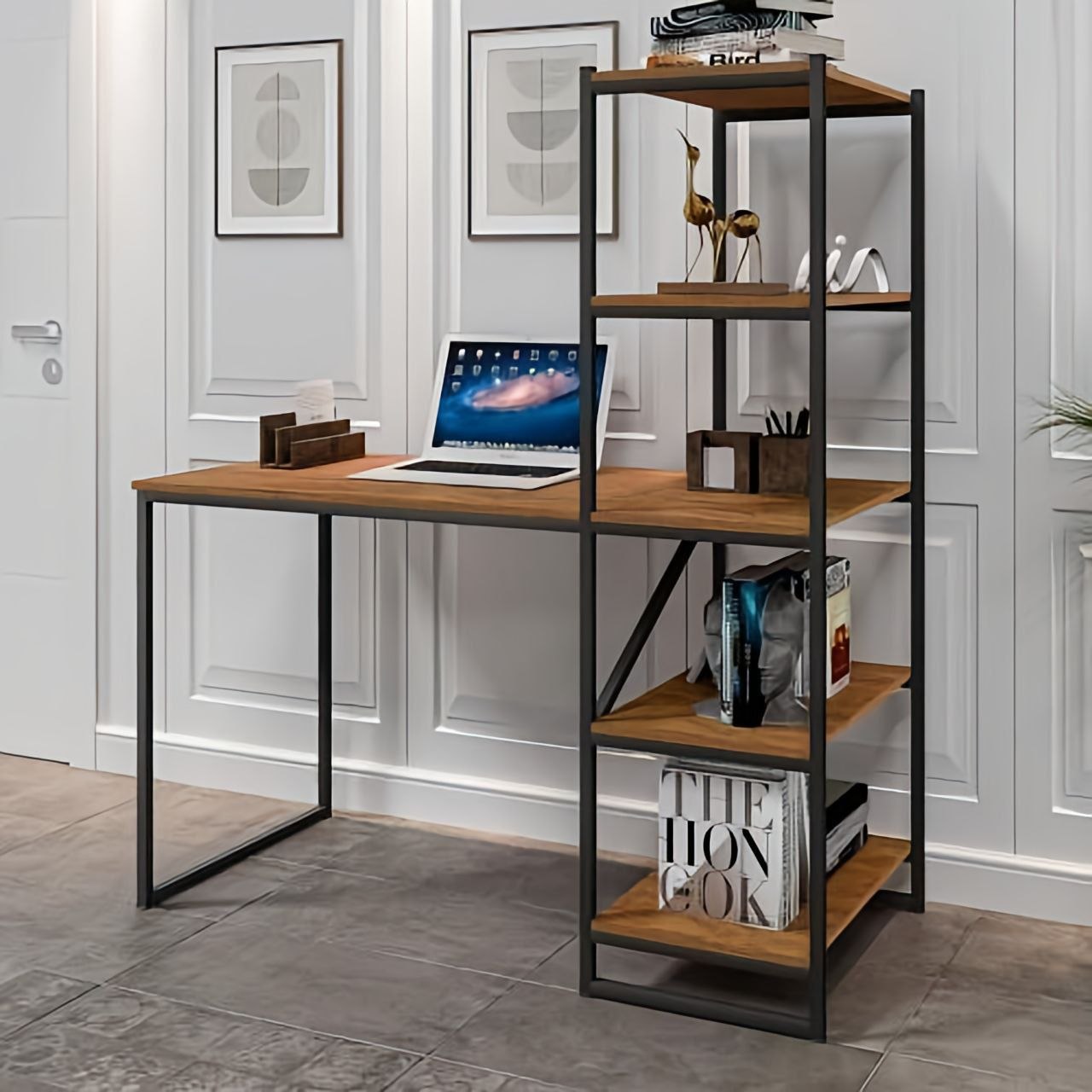 Desk Wooden & Black - 150 x 50 x 150 cm - WDSK44