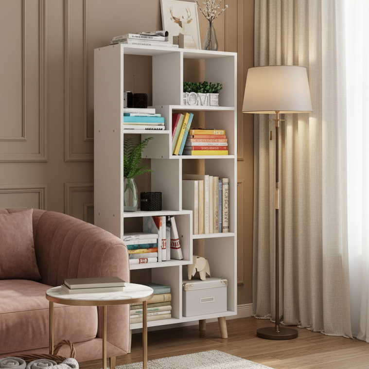 Display Unit White & Wooden - WDU25