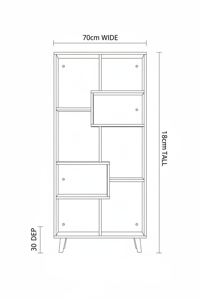 Display Unit White & Wooden - WDU25