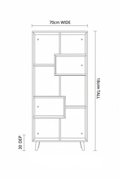 Display Unit White & Wooden - WDU25