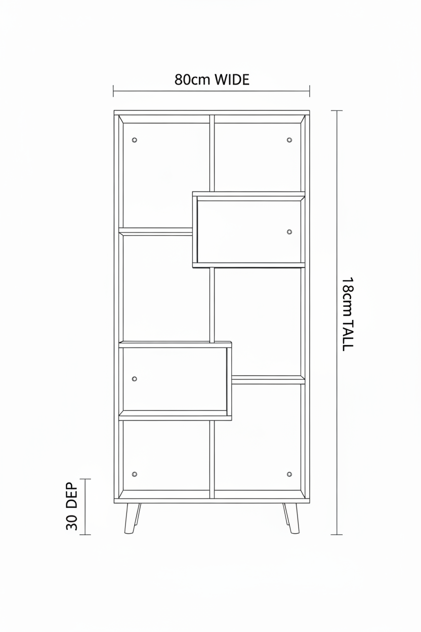 Display Unit White & Wooden - WDU27