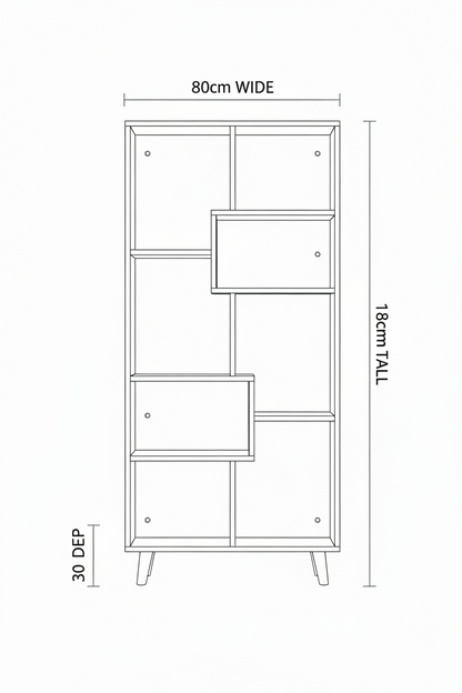 Display Unit White & Wooden - WDU27