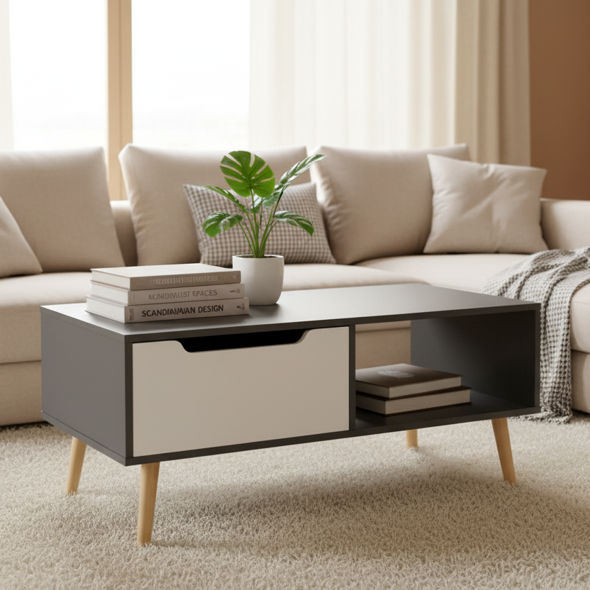 Table Unit Black & White - WCT40