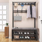 Iron and Leather Shoe Rack Black and Grey - 180x45x100 cm - SR8