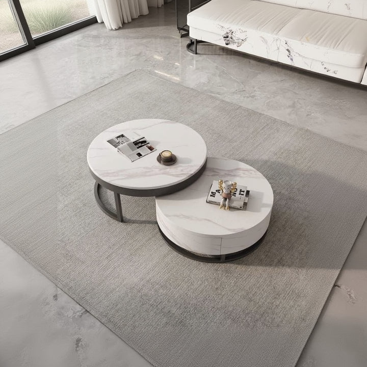 طقم طاولات قهوة متعشقة قطعتان من خشب MDF والصلب - BB5
