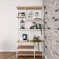 steel and MDF wood Display unit white and biege - SW11