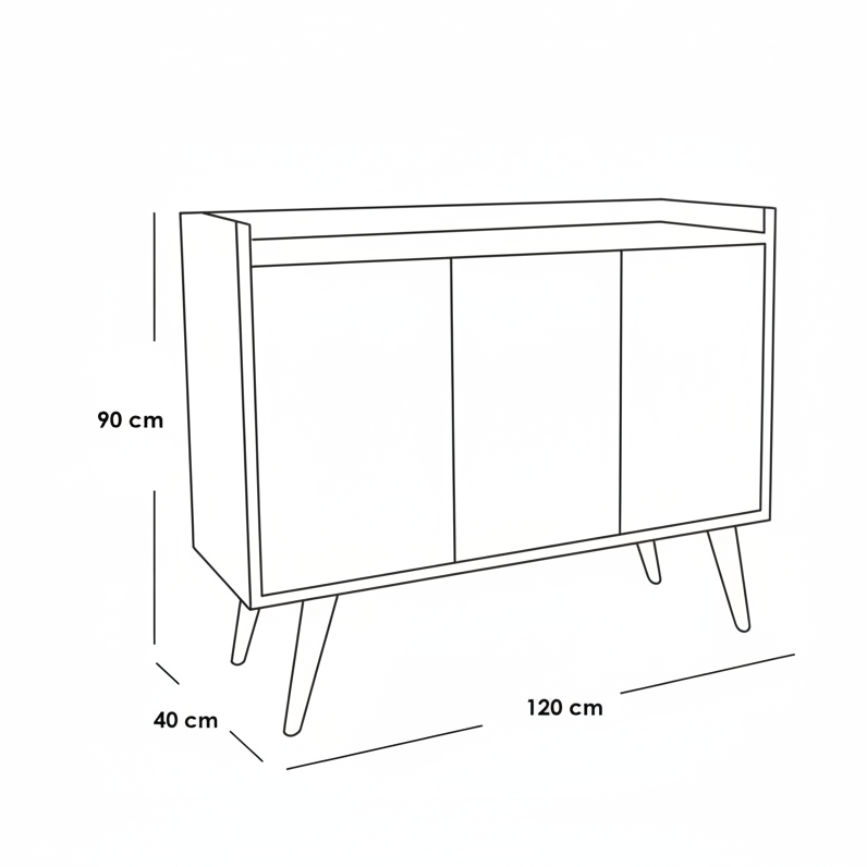 Buffet White and Beige - BUF44