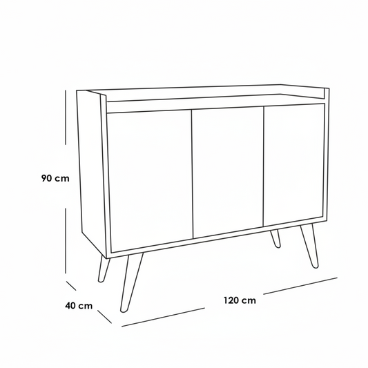 Buffet White and Beige - BUF44