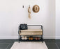 Steel shoe bench black and MDF 100x45x80 - SR13