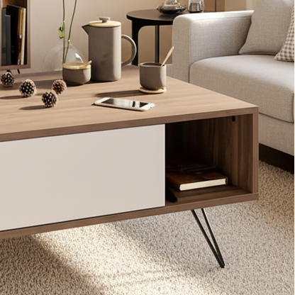 Living Room Set Wooden & White - 120 x 40 x 40 cm - TVCT22