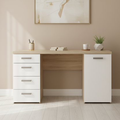 Desk Wooden & White - 140 x 50 x 80 cm - WDSK8