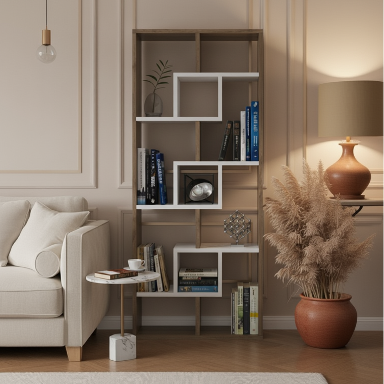 Display Unit White & Wooden - WDU27