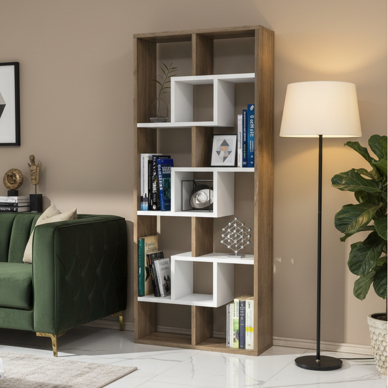 Display Unit White & Wooden - WDU27