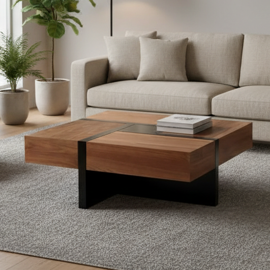 Table Unit Black & Wooden - WCT22