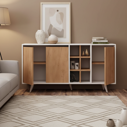 Buffet | White & Wooden - BUF48