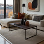 steel and MDF wood center coffee table 100×60×45 - AA26