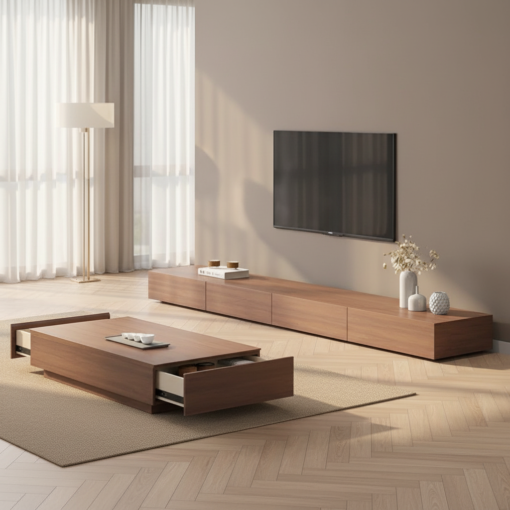 Living Room Set Brown - 240 x 40 x 40 cm - TVCT14