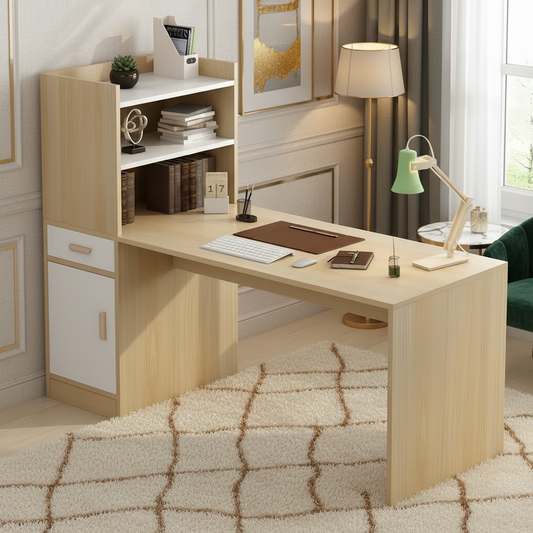 Desk Wooden & White - 120 x 50 x 160 cm - WDSK19
