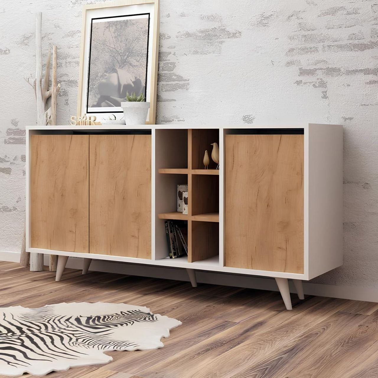 Buffet | White & Wooden - BUF48