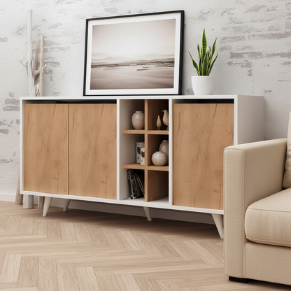 Buffet | White & Wooden - BUF48