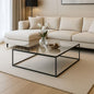 steel and glass center coffee table 80×80×45 - AA27