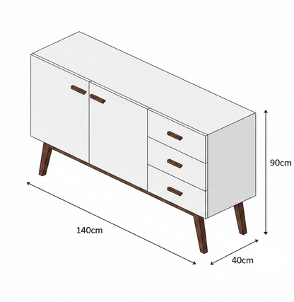 Buffet | White & Brown - BUF49